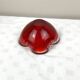 Cendrier vintage en verre massif rouge style Murano