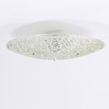Round textured glass ceiling light J. T. Kalmar mid-century, Austria, 1960s