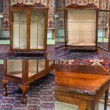 English art deco walnut showcase
