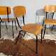 Lot de 6 chaises d'école années 70