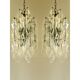A pair of champagne "poliedro" murano glass chandelier