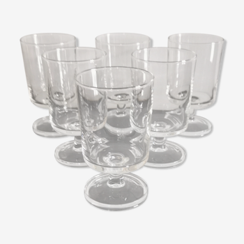 Set of 6 vintage transparent Luminarc cavalier wine glasses