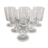 Set of 6 vintage transparent Luminarc cavalier wine glasses