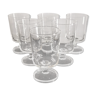 Set of 6 vintage transparent Luminarc cavalier wine glasses