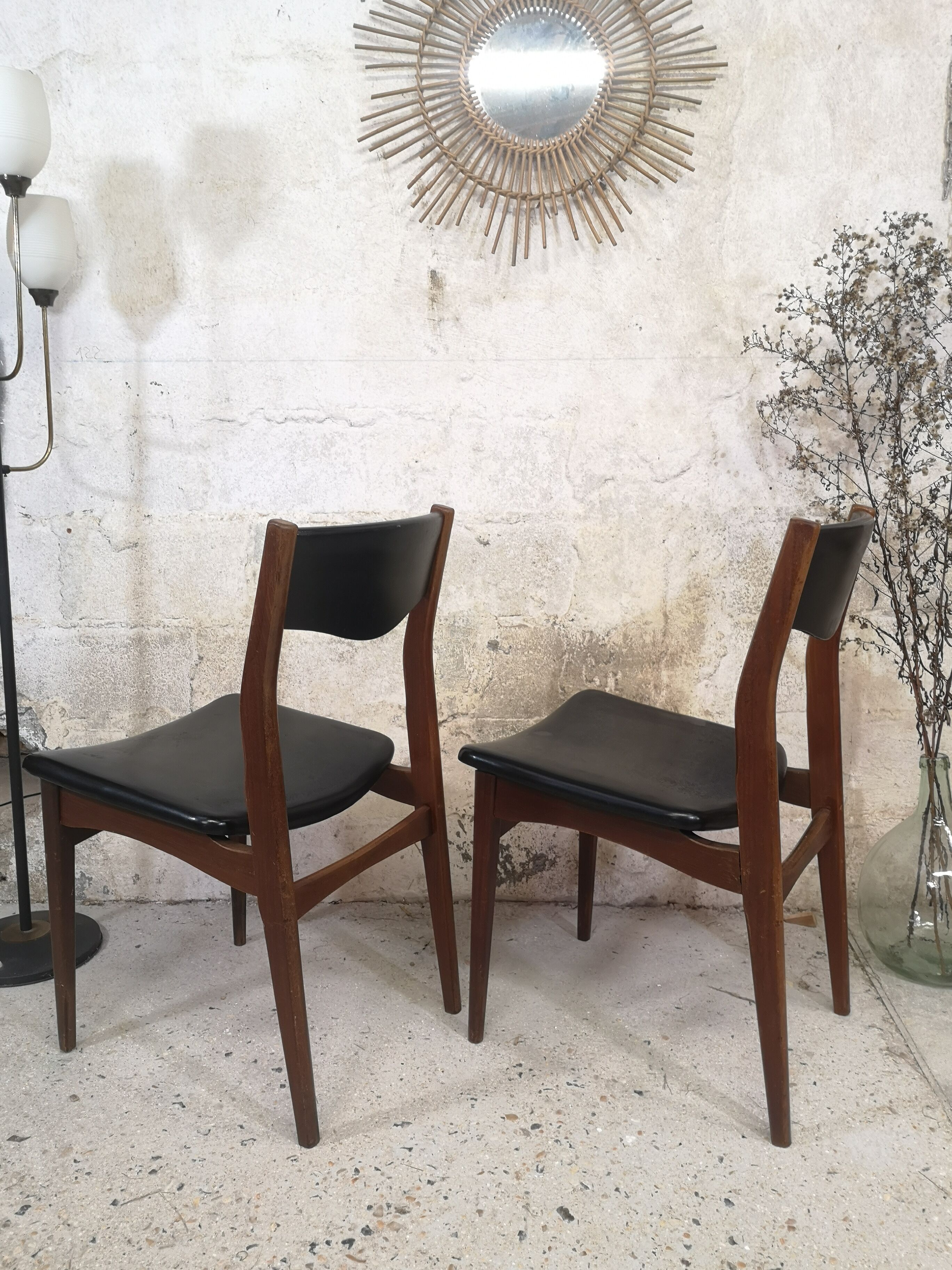 Paire de chaises scandinaves 50/60 teck