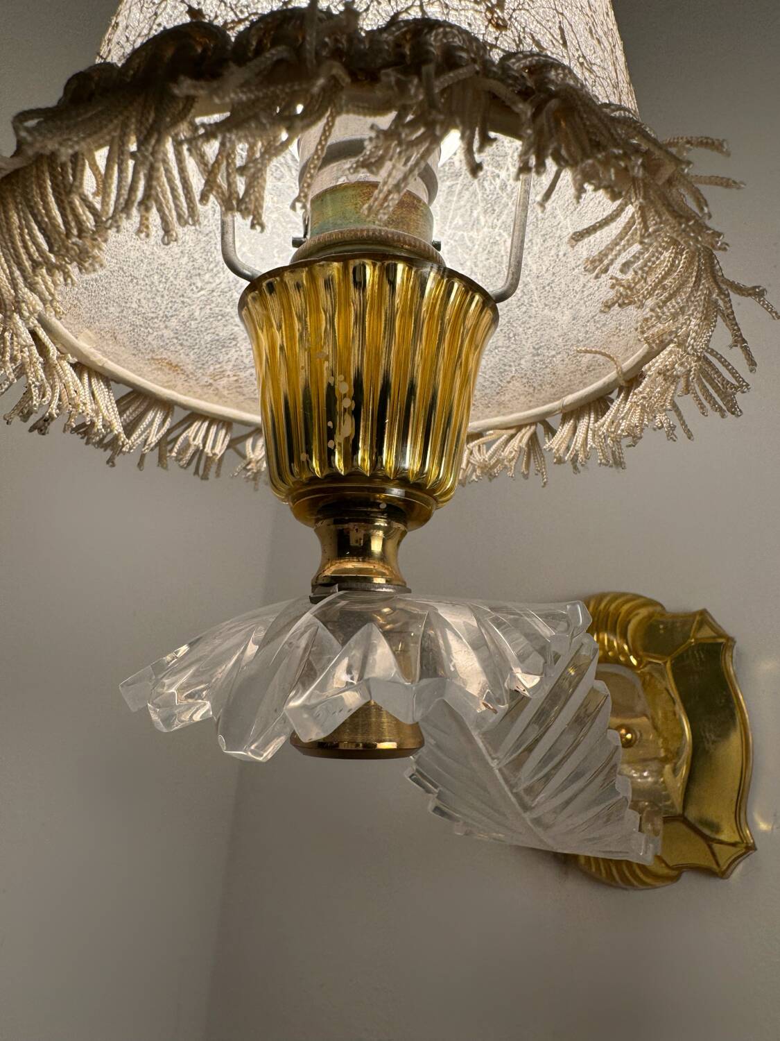 60s gold plexi wall lights