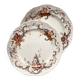 2 polychrome ironstone dinner plates "Wentworth" by Emile Bourgeois