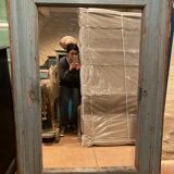 Mirror in blue lacquered wood, 148x102 cm