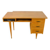 Vintage 1960s Two-Tone Free-Form Light Oak Desk