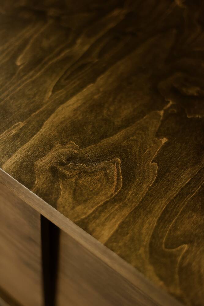 Mid-Century Scandinavian Classic Modern Birch Sideboard with Walnut Front, 1960s