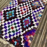 Azilal vintage wool and handmade cotton rug 90x160 cm