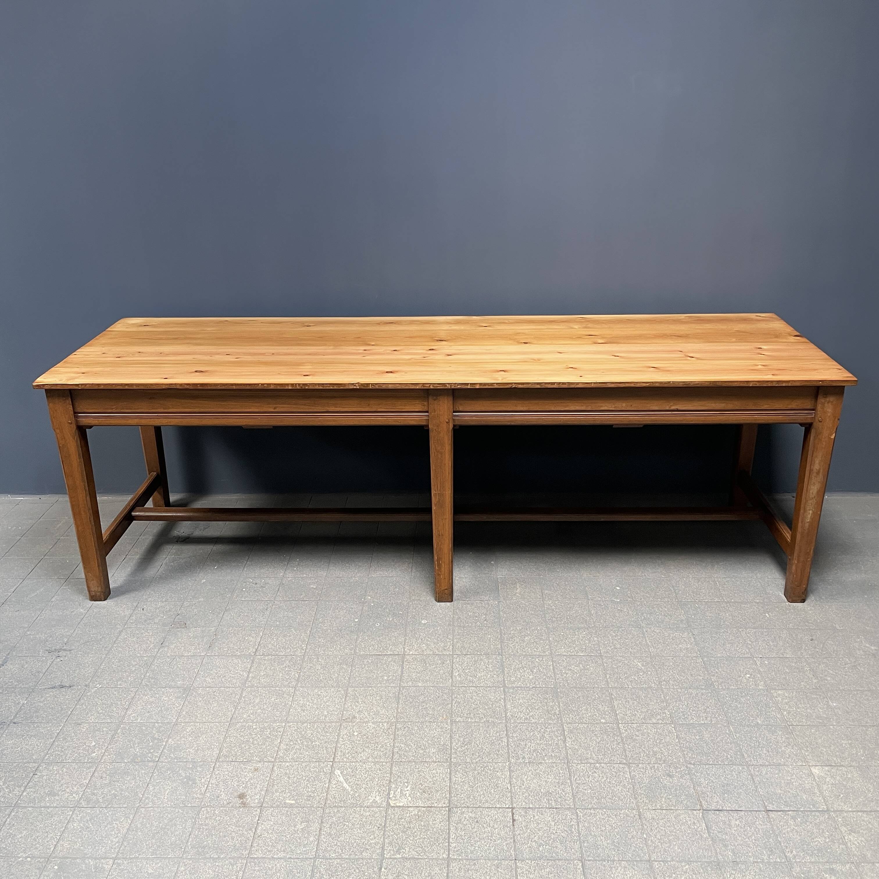 Large antique drapery fabric table