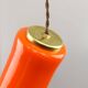 Mid-Century Italian Orange Glass and Brass Pendant Lamp