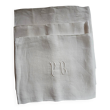3 small antique tablecloths with embroidered initials PB