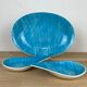 Flat and two Mistral cups by Salins France, blue, 60s