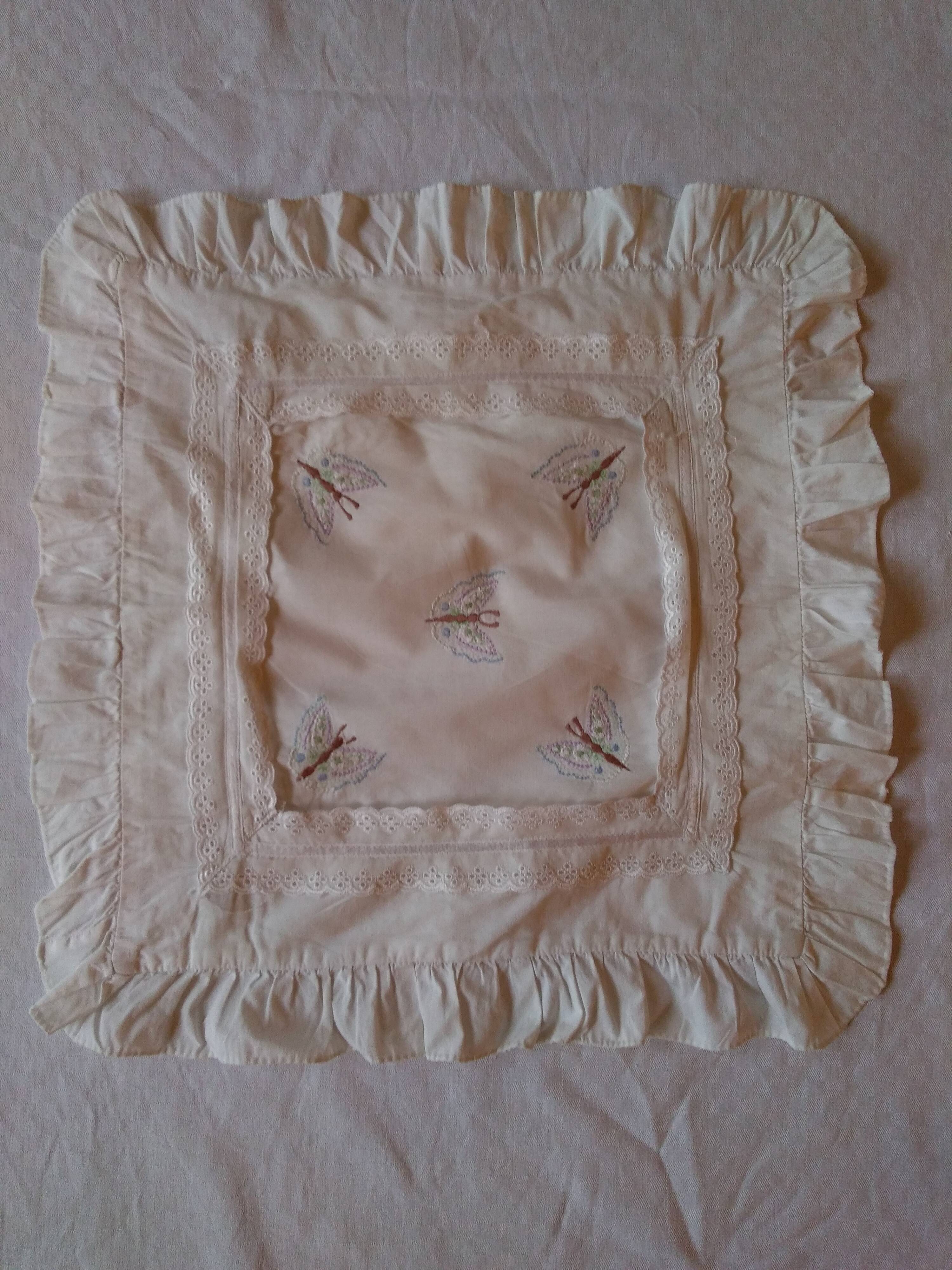 Embroidered child pillow or cushion cover