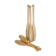Set of 3 vintage juggling pins, beech wood, vintage