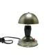 Mushroom table lamp, silver metal, black bakelite, Poland, 1950s