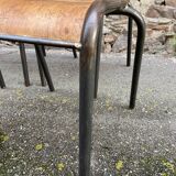 set of 4 industrial school chairs vintage school communities French School chairs Mullca