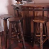 Bar and 3 stools rustic