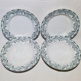 Lot de 4 assiettes à soupe en faïence de Moulin des Loups modèle Mimosas