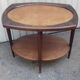Coffee table 1900 walnut decoration carved with thistles