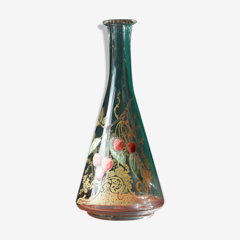 Carafe à liqueur - décor cerisier - art nouveau - Legras