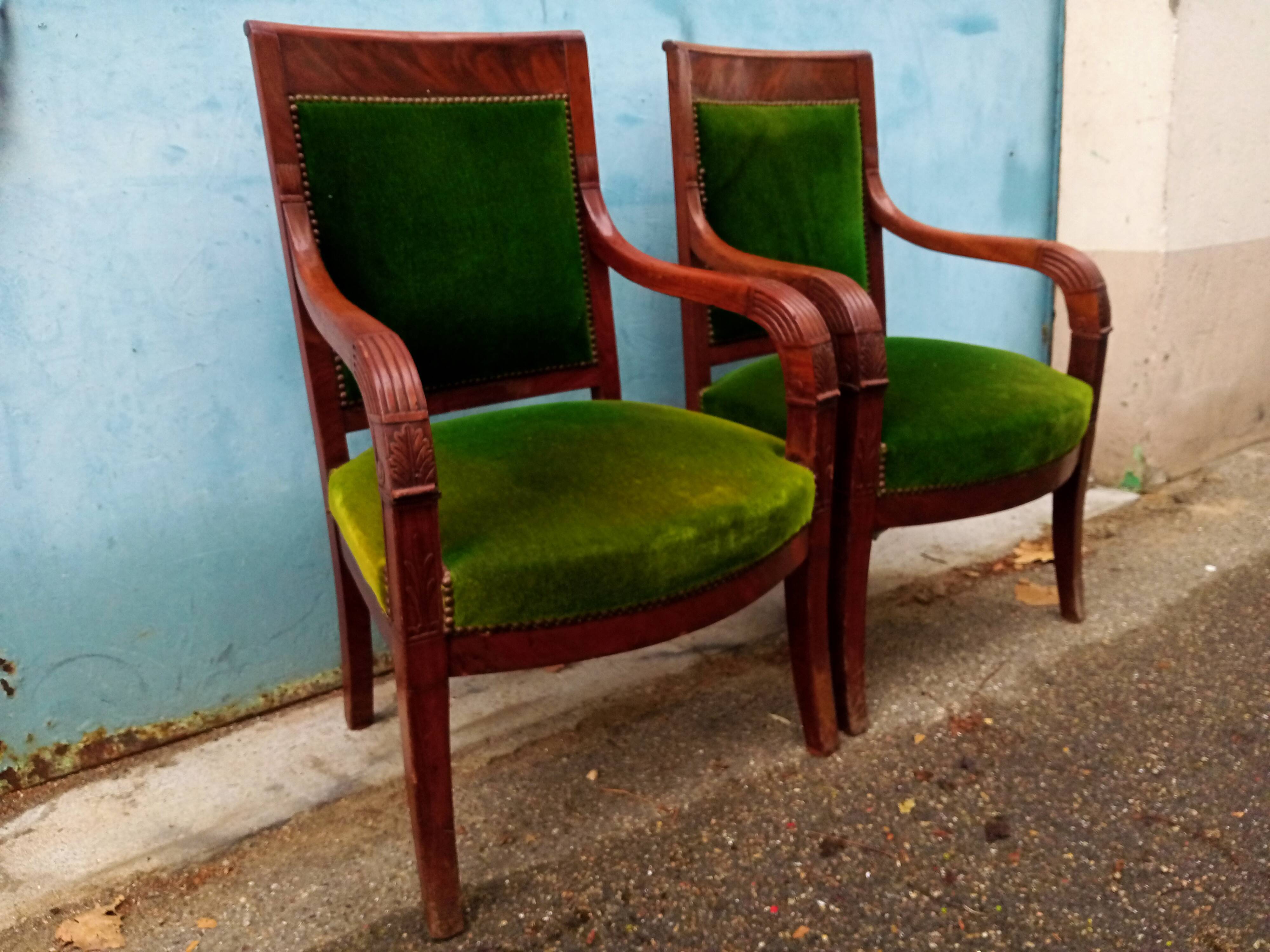 Pair of armchairs period resrauration