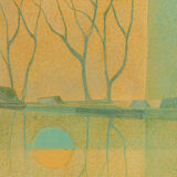 Lake, Color Lithograph on Paper, 63 x 70 cm