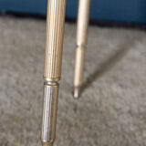 Bedside table 1980 golden metal 2 glass tops