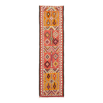 Kilim Herki vintage turc tissé à la main 93 cm x 340 cm