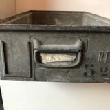 Old galvanized metal locker basket