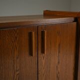 Dark stained brustalist oak sideboard, Belgium.