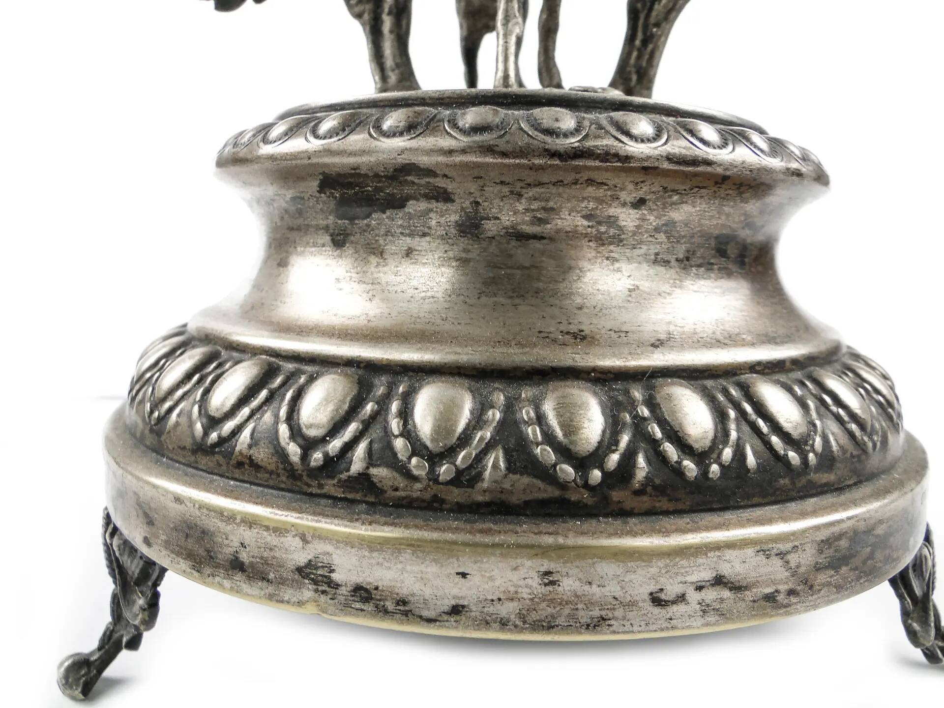 Figural eclectic fruit bowl, silver-plated brass, Poland, 19th century