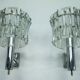 Set of four large Murano glass elements and chromed brass sconces, Italy 60