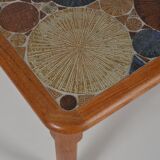 Coffee table with ceramic work by Tue Poulsen for Haslev Møbelsnedkeri, 1960s