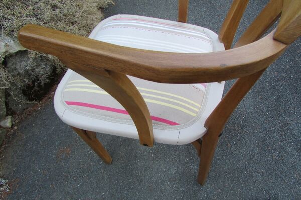 Fauteuil en hêtre et tissu