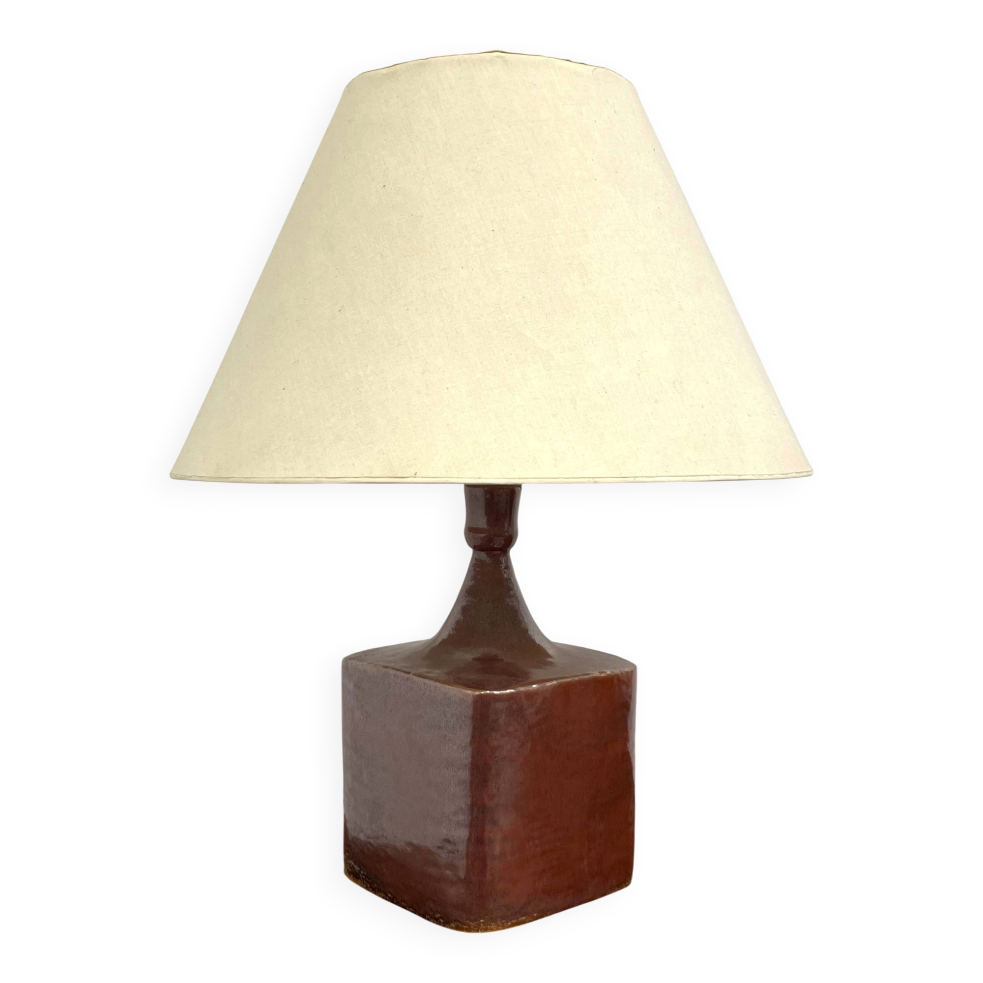 Large ceramic lamp, signed and dated 1979.