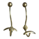 Pair of ball and hook coat hooks in brass