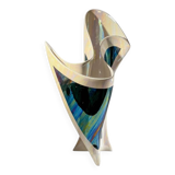 Iridescent free-form sculptural ceramic vase