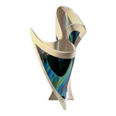 Vase de forme libre et sculpturale irisé en céramique