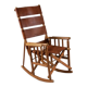American rocking chair in wood and leather, 1960s