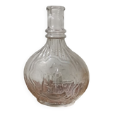 Vintage molded glass decanter bottle religious water of la salette