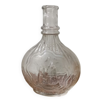 Vintage molded glass decanter bottle religious water of la salette