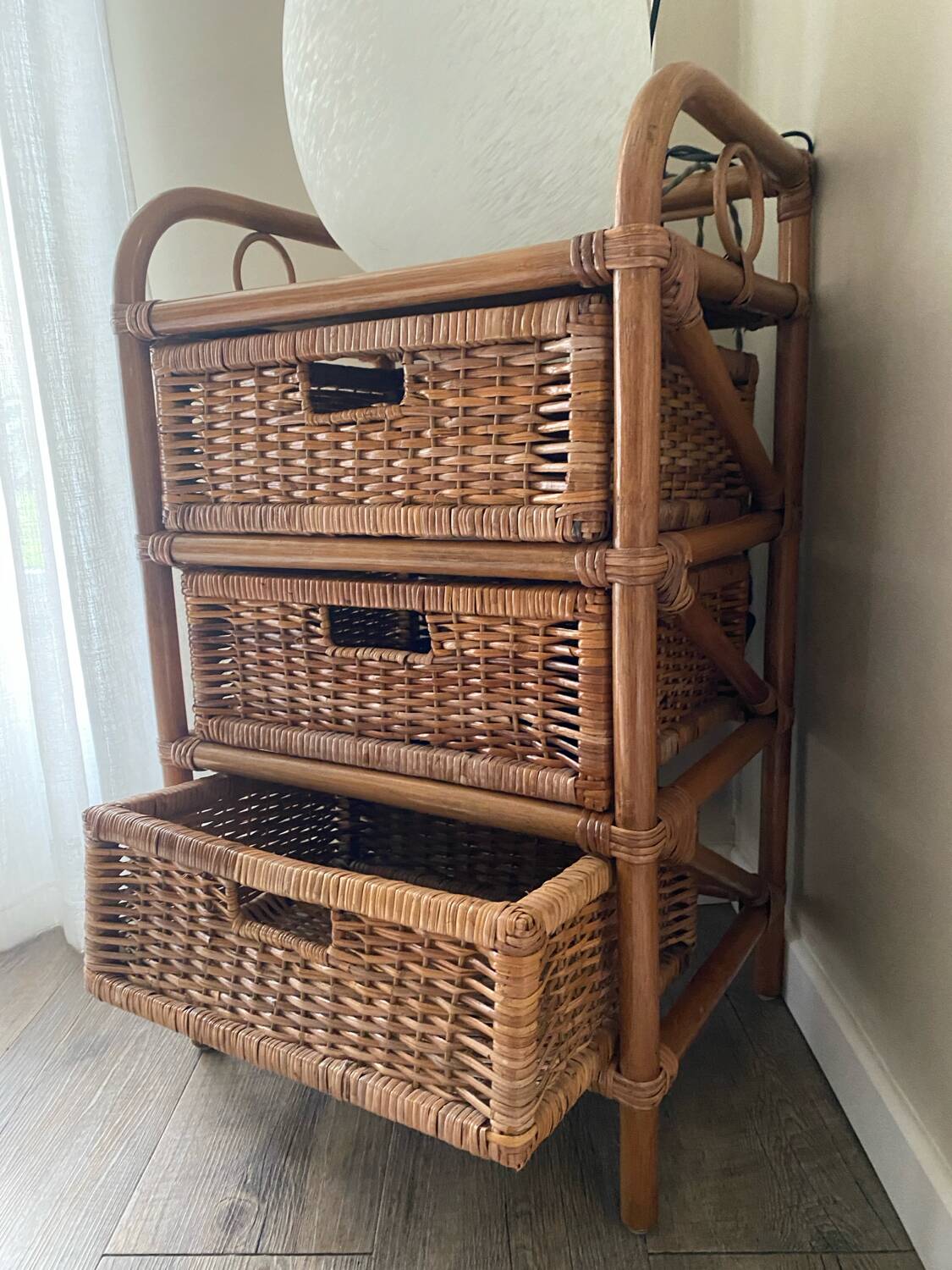 Meuble rotin vintage