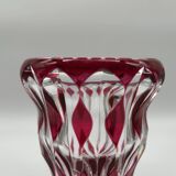 Cut and double red crystal vase from Val Saint-Lambert.