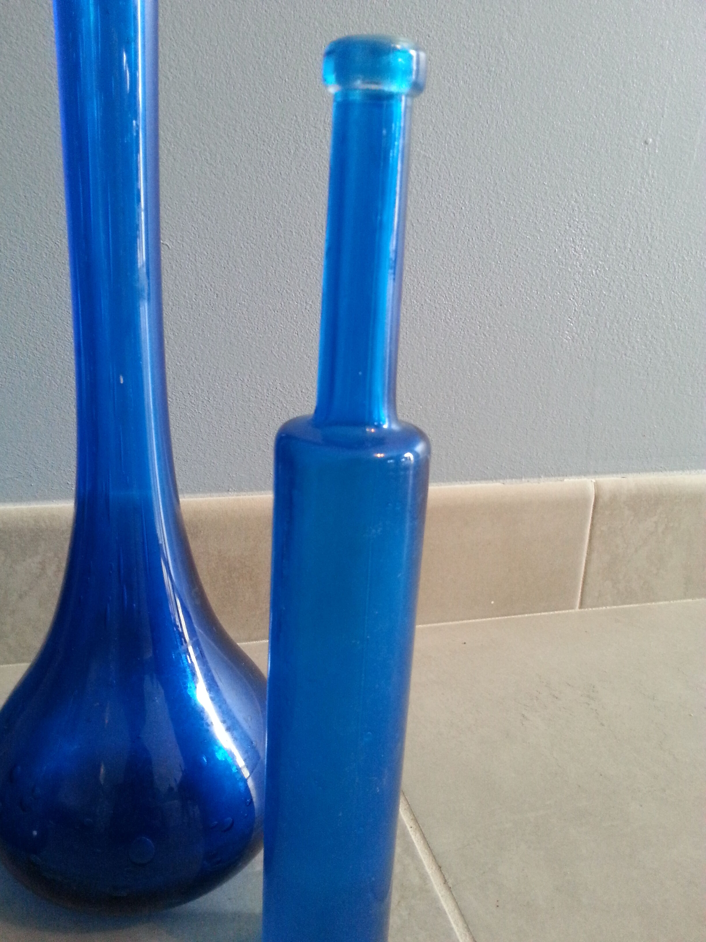 Ensemble blue vintage bouteille vase flacons