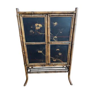 Original Victorian furniture in lacquered bamboo from the 19th century, chinoiserie
