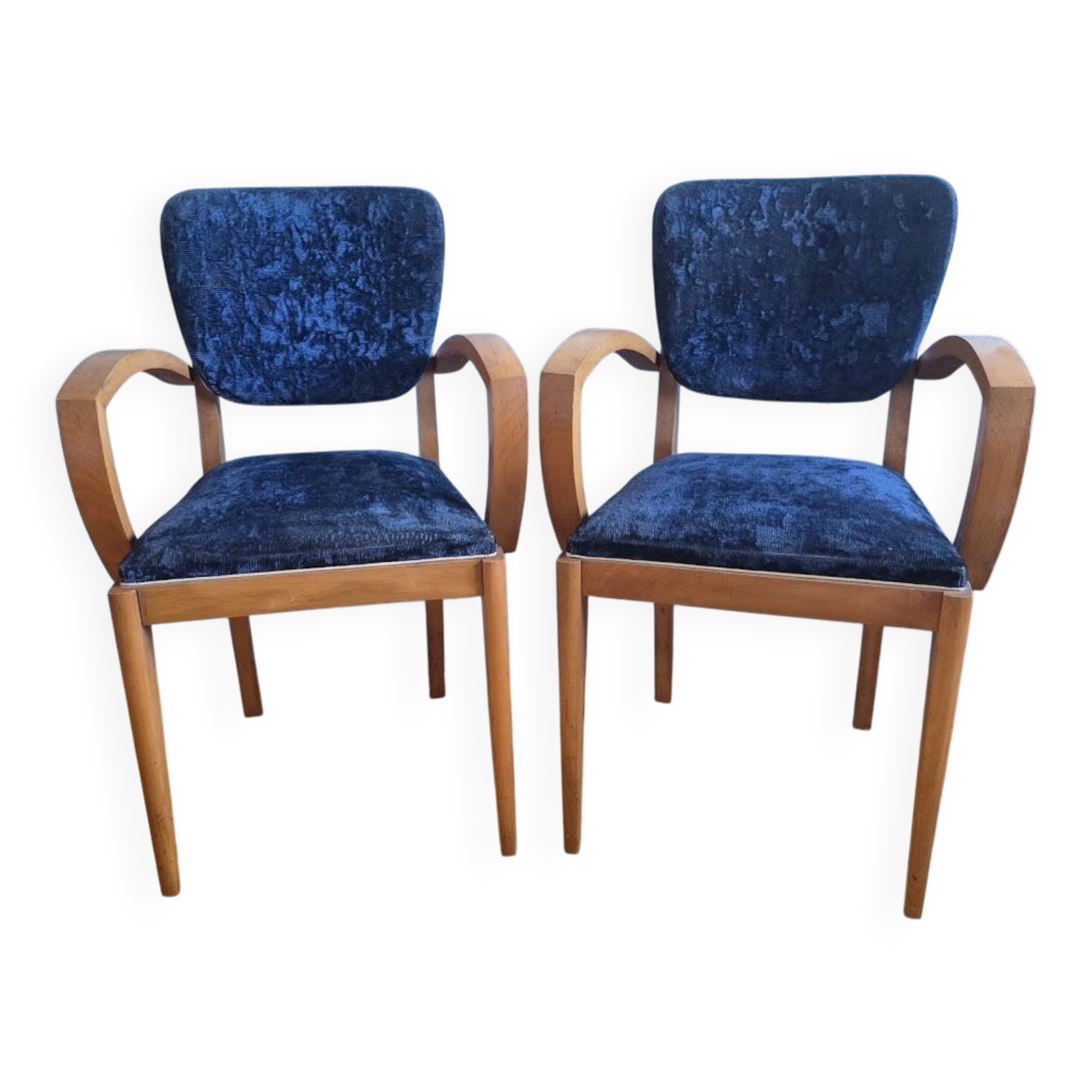Bridge armchairs in solid beech