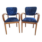 Bridge armchairs in solid beech